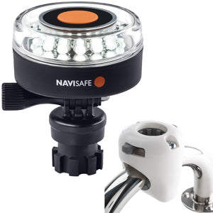 Navisafe Navilight 360° 2NM White w/Navimount Base & Rail Mount - White - Fishing Monsters