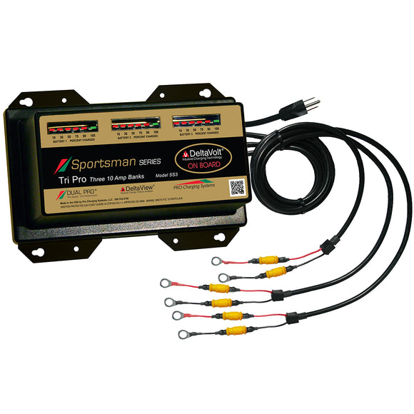 Dual Pro Sportsman Series Battery Charger - 30A - 3-10A-Banks - 12V-36V - Fishing Monsters