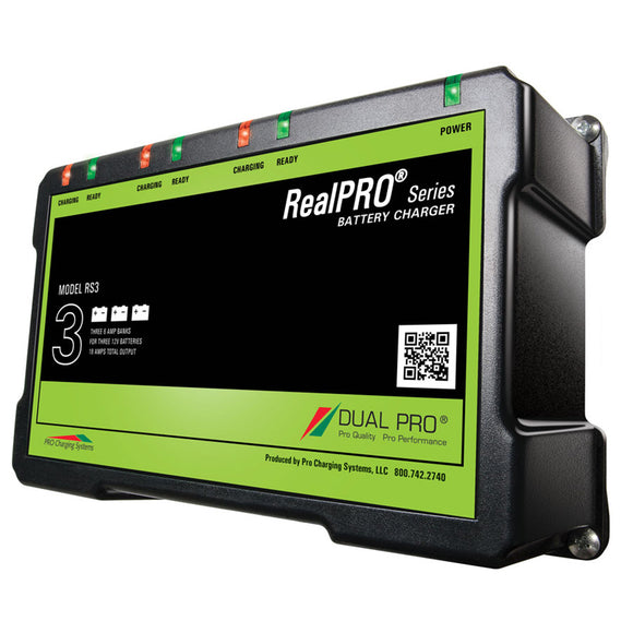 Dual Pro RealPRO Series Battery Charger - 18A - 3-6A-Banks - 12V-36V - Fishing Monsters