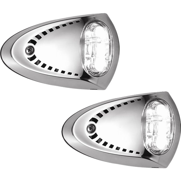 Attwood LED Docking Lights - Stainless Steel - White LED - Pair - Fishing Monsters