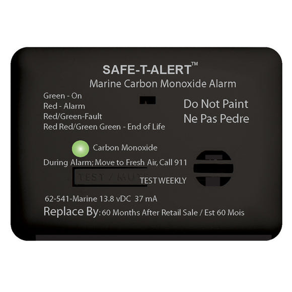 Safe-T-Alert 62 Series Carbon Monoxide Alarm - 12V - 62-541-Marine - Surface Mount - Black - Fishing Monsters