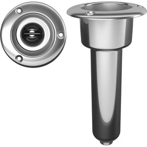 Mate Series Stainless Steel 0° Rod & Cup Holder - Drain - Round Top - Fishing Monsters