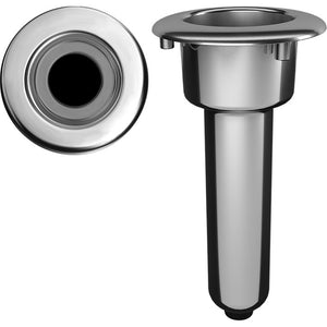 Mate Series Elite Screwless Stainless Steel 0° Rod & Cup Holder - Drain - Round Top - Fishing Monsters