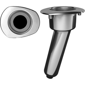 Mate Series Elite Screwless Stainless Steel 15° Rod & Cup Holder - Drain - Oval Top - Fishing Monsters