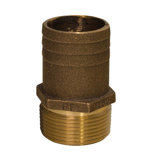 GROCO 1/2" NPT x 3/4" Bronze Full Flow Pipe to Hose Straight Fitting - Fishing Monsters