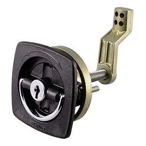 Perko Black Flush Lock - 2.5" x 2.5" w/Offset Cam Bar & Flexible Polymer Strike - Fishing Monsters