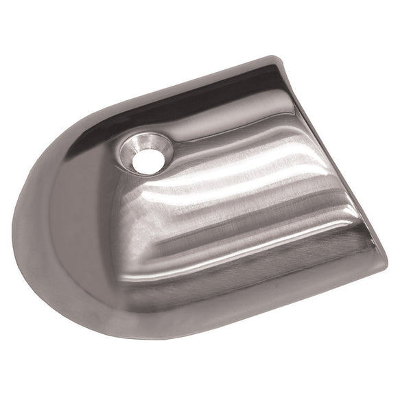 TACO Polished Stainless Steel 2-19/64’’ Rub Rail End Cap - Fishing Monsters