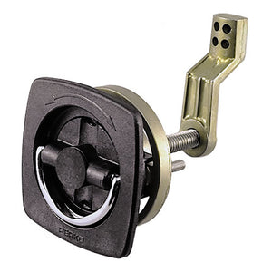 Perko Flush Latch - Non-Locking - 2.5" x 2.5" w/Offset Cam Bar & Flexible Polymer Strike - Fishing Monsters