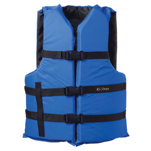 Onyx Nylon General Purpose Life Jacket - Adult Universal - Blue - Fishing Monsters