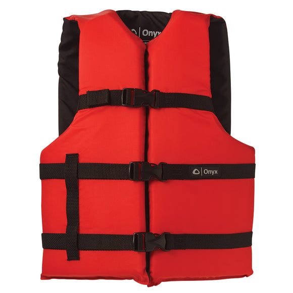 Onyx Nylon General Purpose Life Jacket - Adult Universal - Red - Fishing Monsters