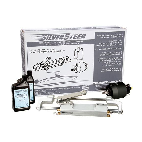 Uflex SilverSteer™ Universal Front Mount Outboard Hydraulic Tilt Steering System - 1500PSI V2 - Fishing Monsters