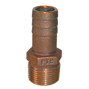 GROCO 1/2" NPT x 1/2" ID Bronze Pipe to Hose Straight Fitting - Fishing Monsters