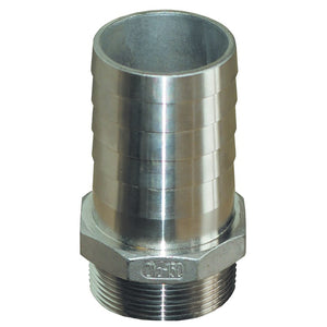 GROCO 1-1/4"" NPT x 1-1/4" ID Stainless Steel Pipe to Hose Straight Fitting - Fishing Monsters