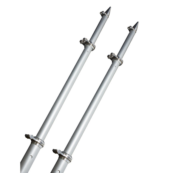 TACO 18' Deluxe Outrigger Poles w/Rollers - Silver/Silver - Fishing Monsters