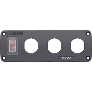 Blue Sea 4367 Water Resistant USB Accessory Panel - 15A Circuit Breaker, 3x Blank Apertures - Fishing Monsters