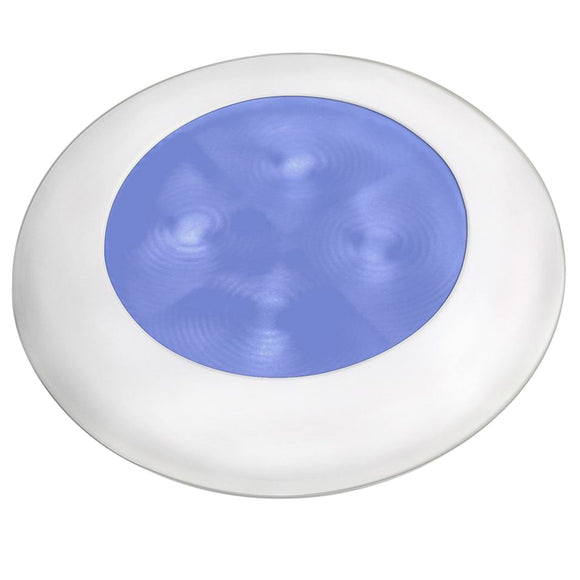 Hella Marine Blue LED Round Courtesy Lamp - White Bezel - 24V - Fishing Monsters