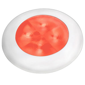 Hella Marine Red LED Round Courtesy Lamp - White Bezel - 24V - Fishing Monsters