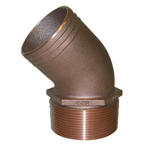 GROCO 1-1/2" NPT Bronze 45 Degree Pipe to 1-1/2" Hose - Fishing Monsters