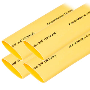 Ancor Heat Shrink Tubing 3/4" x 6" - Yellow - 4 Pieces - Fishing Monsters