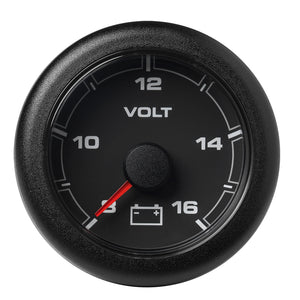 Veratron 52MM (2-1/16") OceanLink Battery Voltage Gauge - 8 to 16 V - Black Dial & Bezel - Fishing Monsters