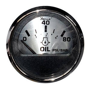 Faria Spun Silver 2" Oil Pressure Gauge - Fishing Monsters