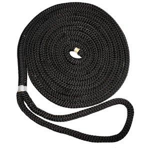 New England Ropes 1/2" Double Braid Dock Line - Black - 15' - Fishing Monsters