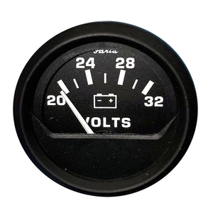 Faria Euro Black 2" Voltmeter (20-32 V) - Fishing Monsters