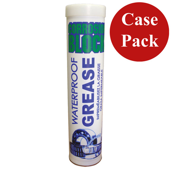 Corrosion Block High Performance Waterproof Grease - 14oz Cartridge - Non-Hazmat, Non-Flammable & Non-Toxic *Case of 10* - Fishing Monsters