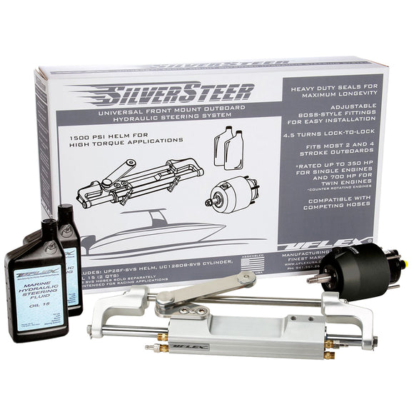 Uflex SilverSteer™ Front Mount Outboard Hydraulic Steering System w/ UC130-SVS-1 Cylinder - Fishing Monsters