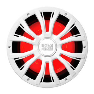 Boss Audio 10" MRG10W Subwoofer w/RGB Lighting - White - 800W - Fishing Monsters