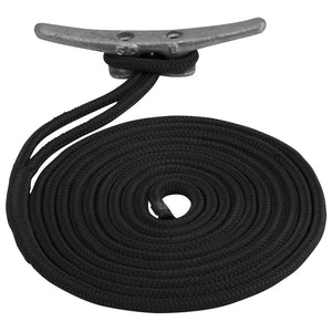 Sea-Dog Double Braided Nylon Dock Line - 1/2" x 20' - Black - Fishing Monsters