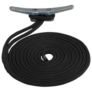 Sea-Dog Double Braided Nylon Dock Line - 5/8" x 20' - Black - Fishing Monsters