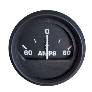 Faria Euro Black 2" Ammeter Gauge (60-0-60 AMP) - Fishing Monsters