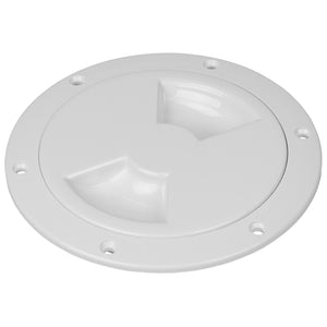 Sea-Dog Smooth Quarter Turn Deck Plate - White - 4" - Fishing Monsters