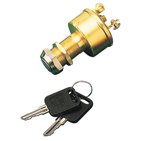 Sea-Dog Brass 3-Position Key Ignition Switch - Fishing Monsters