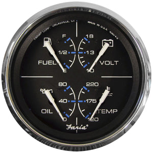 Faria Chesapeake Black 4" Multifunction Gauge - Fishing Monsters