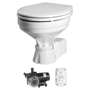 Johnson Pump Aqua T Toilet Silent Electric Comfort - 12V w/Pump - Fishing Monsters