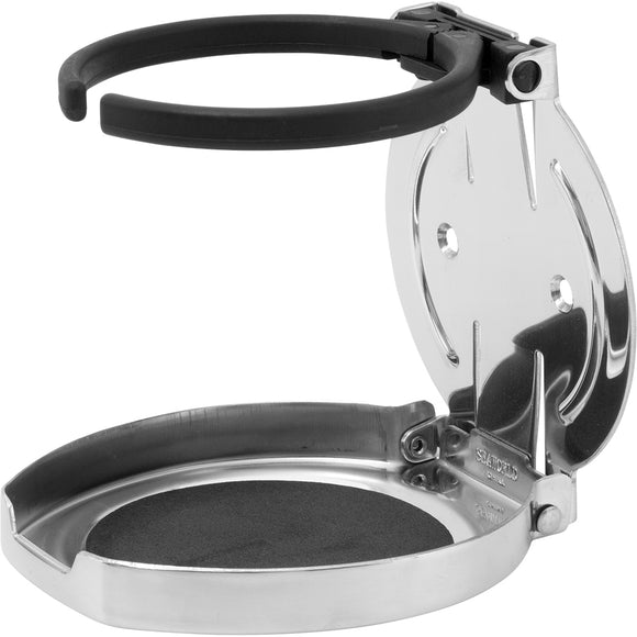 Sea-Dog Adjustable Folding Drink Holder - 304 Stainless Steel - Fishing Monsters