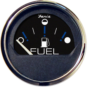 Faria Chesapeake Black 2" Fuel Level Gauge (Metric) - Fishing Monsters