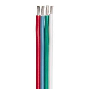 Ancor Flat Ribbon Bonded RGB Cable 18/4 AWG - Red, Light Blue, Green & White - 100' - Fishing Monsters