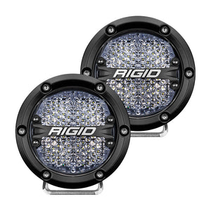 RIGID Industries 360-Series 4" LED Off-Road Fog Light Diffused Beam w/White Backlight - Black Housing - Fishing Monsters