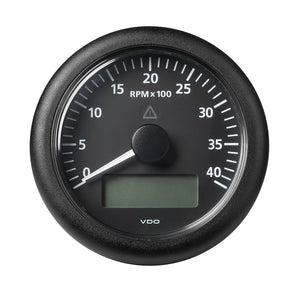 Veratron 3-3/8" (85MM) ViewLine Tach w/Multifunction Display - 0 to 4000 RPM - Black Dial & Bezel - Fishing Monsters