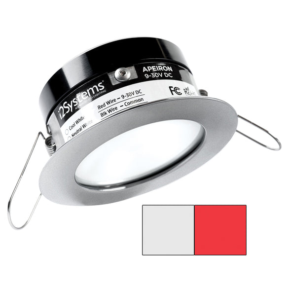 i2Systems Apeiron PRO A503 - 3W Spring Mount Light - Round - Cool White & Red - Brushed Nickel Finish - Fishing Monsters