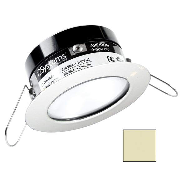 i2Systems Apeiron PRO A503 - 3W Spring Mount Light - Round - Warm White - White Finish - Fishing Monsters