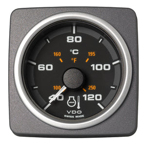 Veratron 52 MM (2-1/16") AcquaLink Coolant Temp Gauge 40° to120°C - Black Dial & Bezel - Fishing Monsters