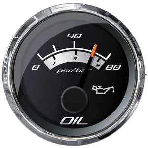 Faria Platinum 2" Oil Pressure Gauge - 80 PSI - Fishing Monsters