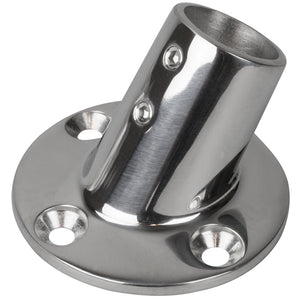 Sea-Dog Rail Base Fitting 2-3/4" Round Base 60° 316 Stainless Steel - 1" OD - Fishing Monsters