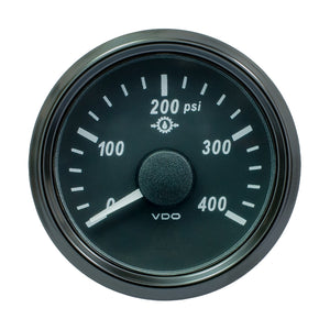 VDO SingleViu 52mm (2-1/16") Oil Pressure Gauge - 400 PSI - 0-180 Ohm - Fishing Monsters