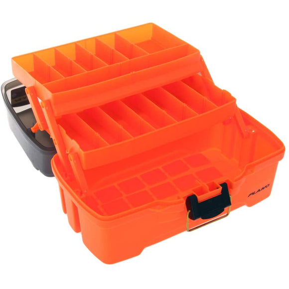 Plano 2-Tray Tackle Box w/Dual Top Access - Smoke & Bright Orange - Fishing Monsters