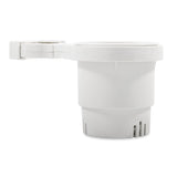 Camco Clamp-On Rail Mounted Cup Holder - Small for Up to 1-1/4" Rail - White - Fishing Monsters